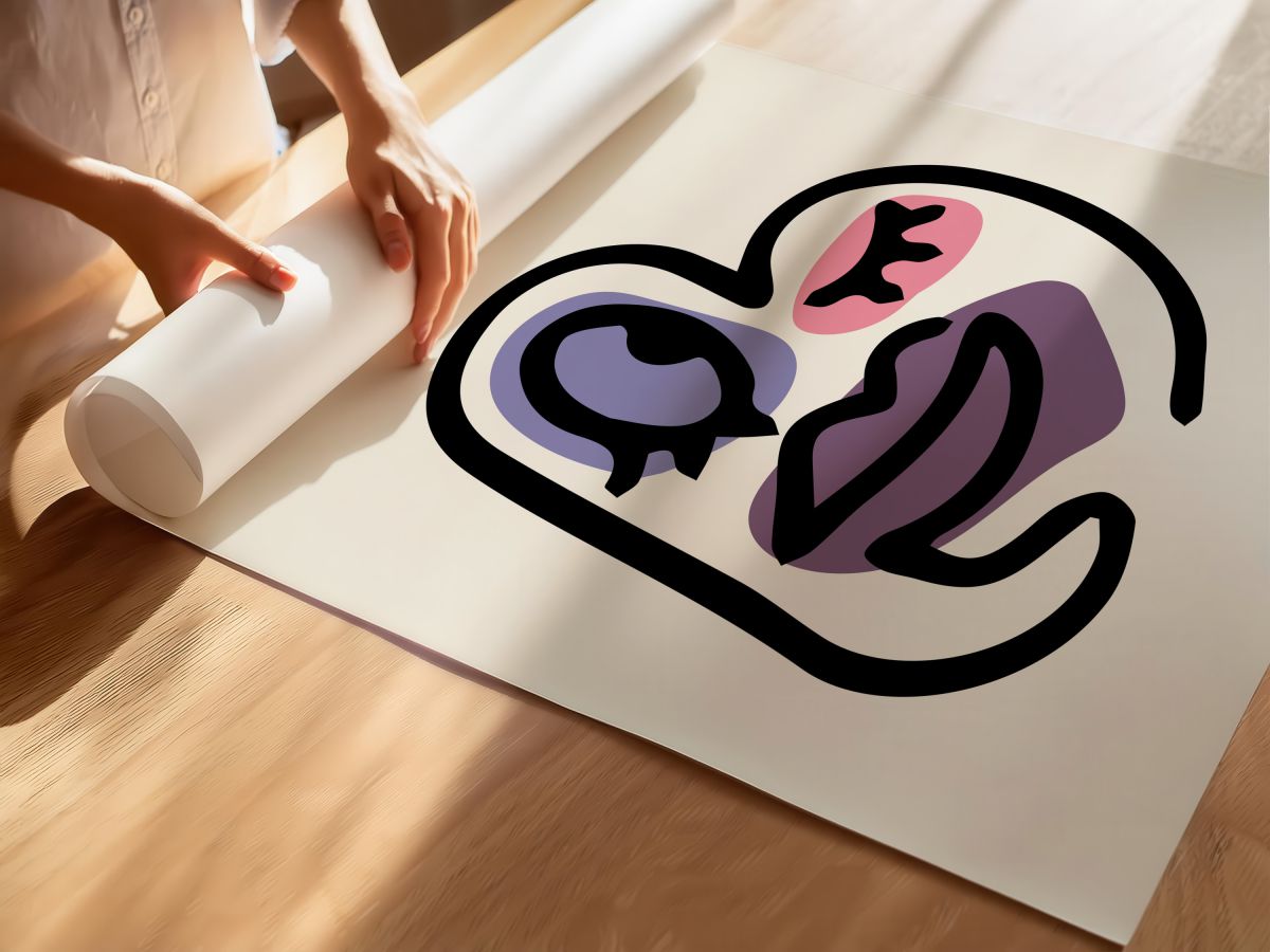 Mor Dudaklı Oval Yüz, rulo yapılmış çerçevesiz poster