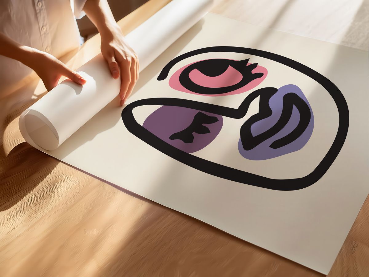 Lila Gözlü Oval Yüz, rulo yapılmış çerçevesiz poster