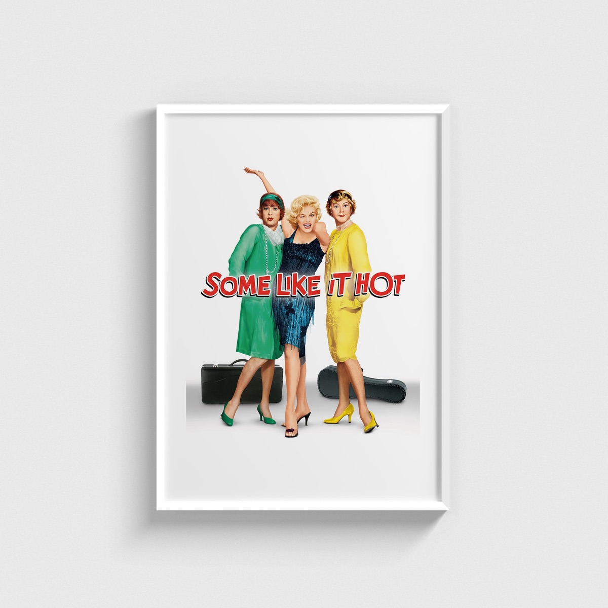 Some Like It Hot film posteri, beyaz çerçeveli tablo