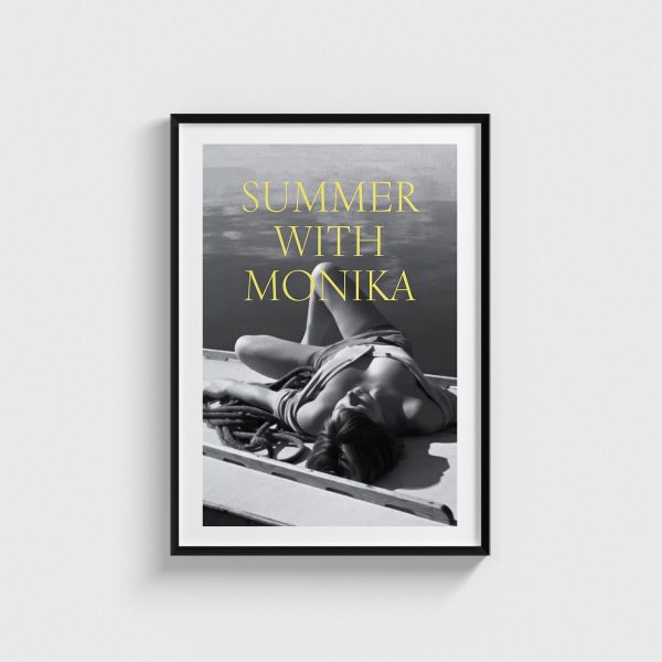 Summer with Monika film posteri, siyah çerçeveli tablo