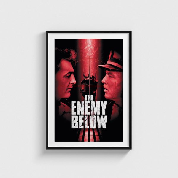 The Enemy Below film posteri, siyah çerçeveli tablo