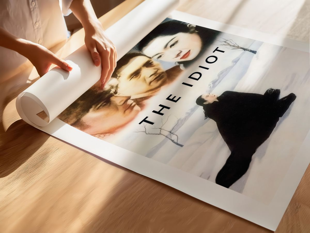 The Idiot (1951) Film Posteri, rulo yapılmış çerçevesiz poster