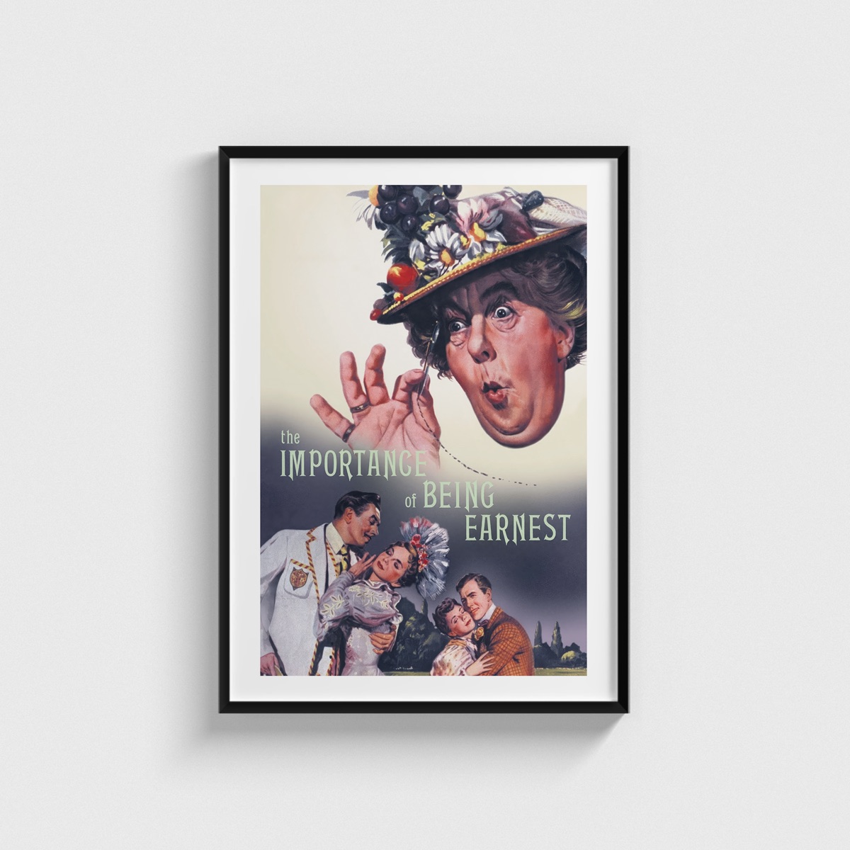 The Importance of Being Earnest film posteri, siyah çerçeveli tablo