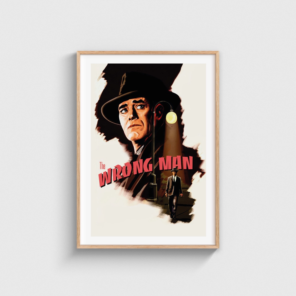 The Wrong Man film posteri, ahşap çerçeveli tablo