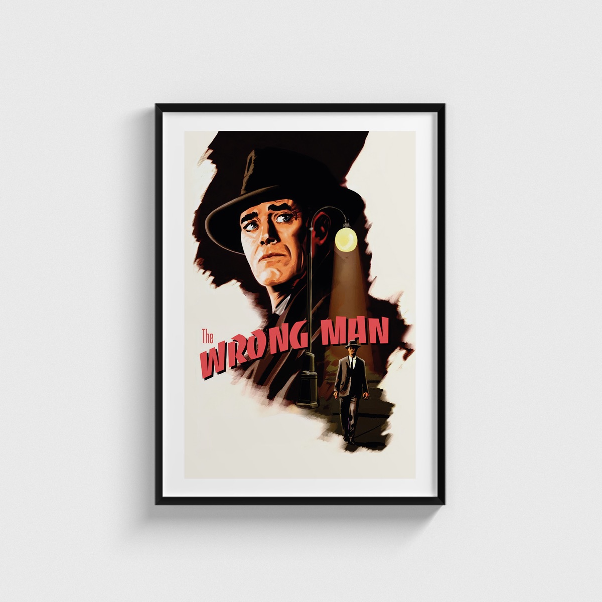 The Wrong Man film posteri, siyah çerçeveli tablo