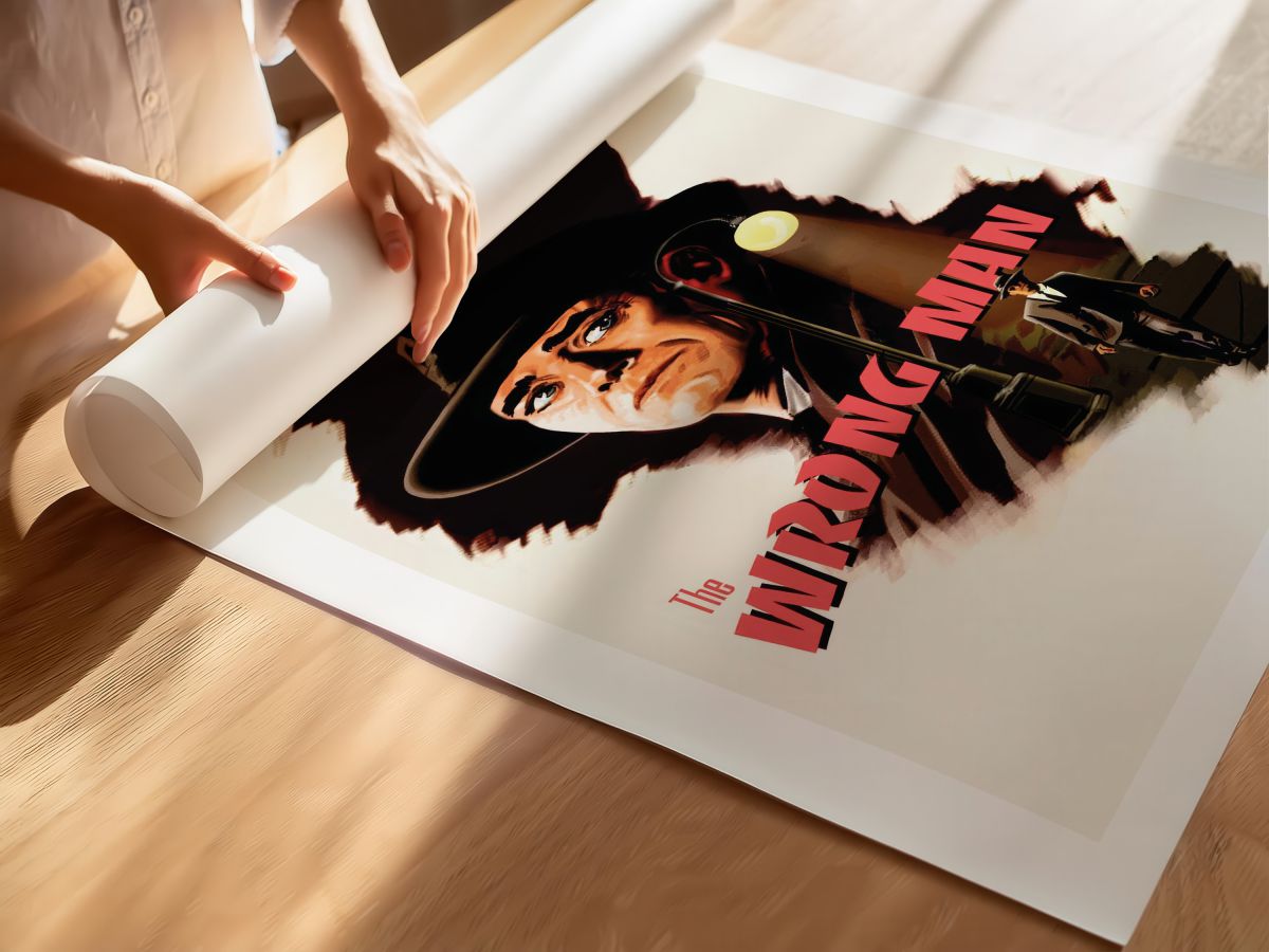 The Wrong Man (1956) Film Posteri, rulo yapılmış çerçevesiz poster