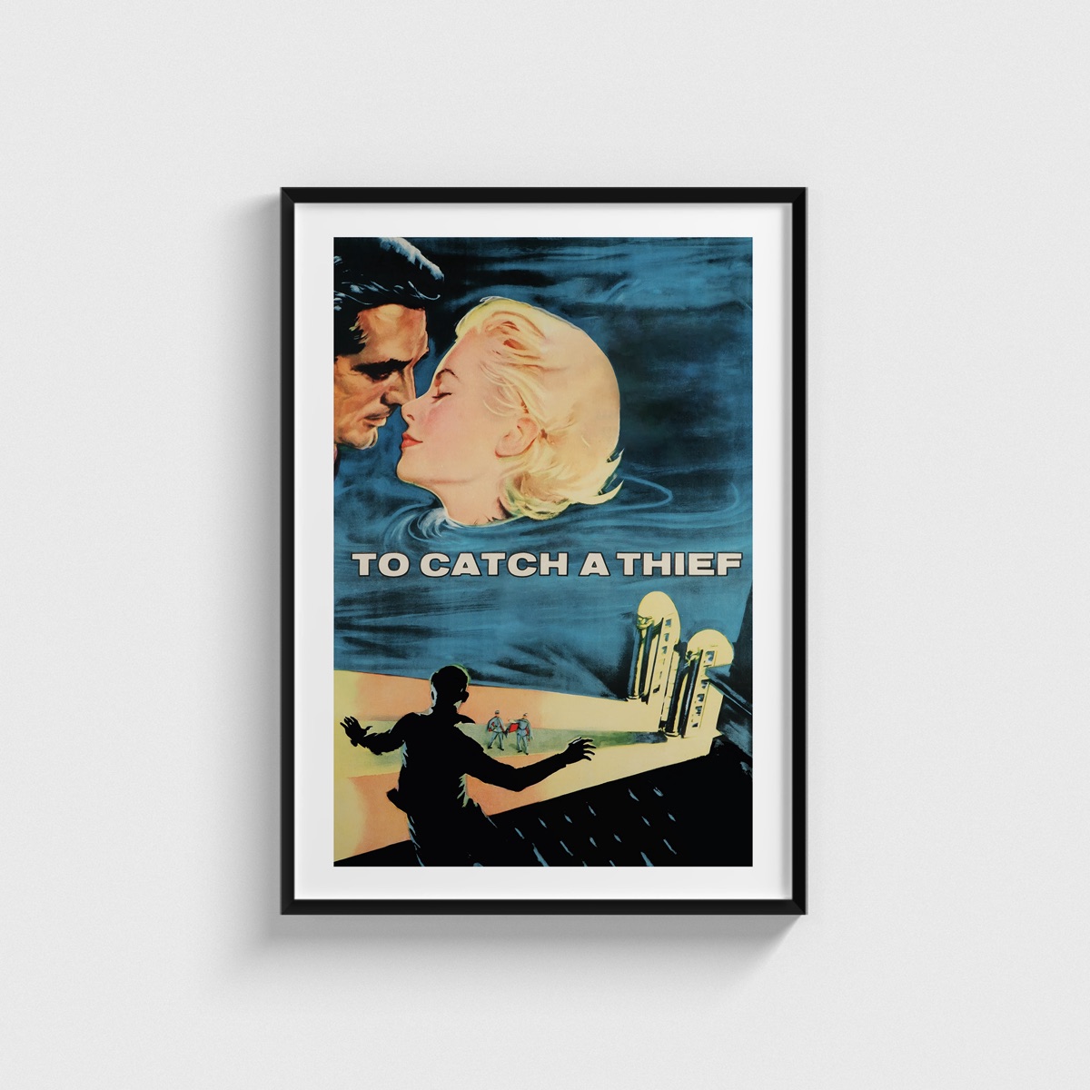 To Catch a Thief film posteri, siyah çerçeveli tablo