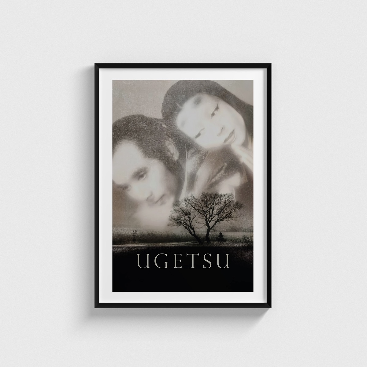 Ugetsu film posteri, siyah çerçeveli tablo