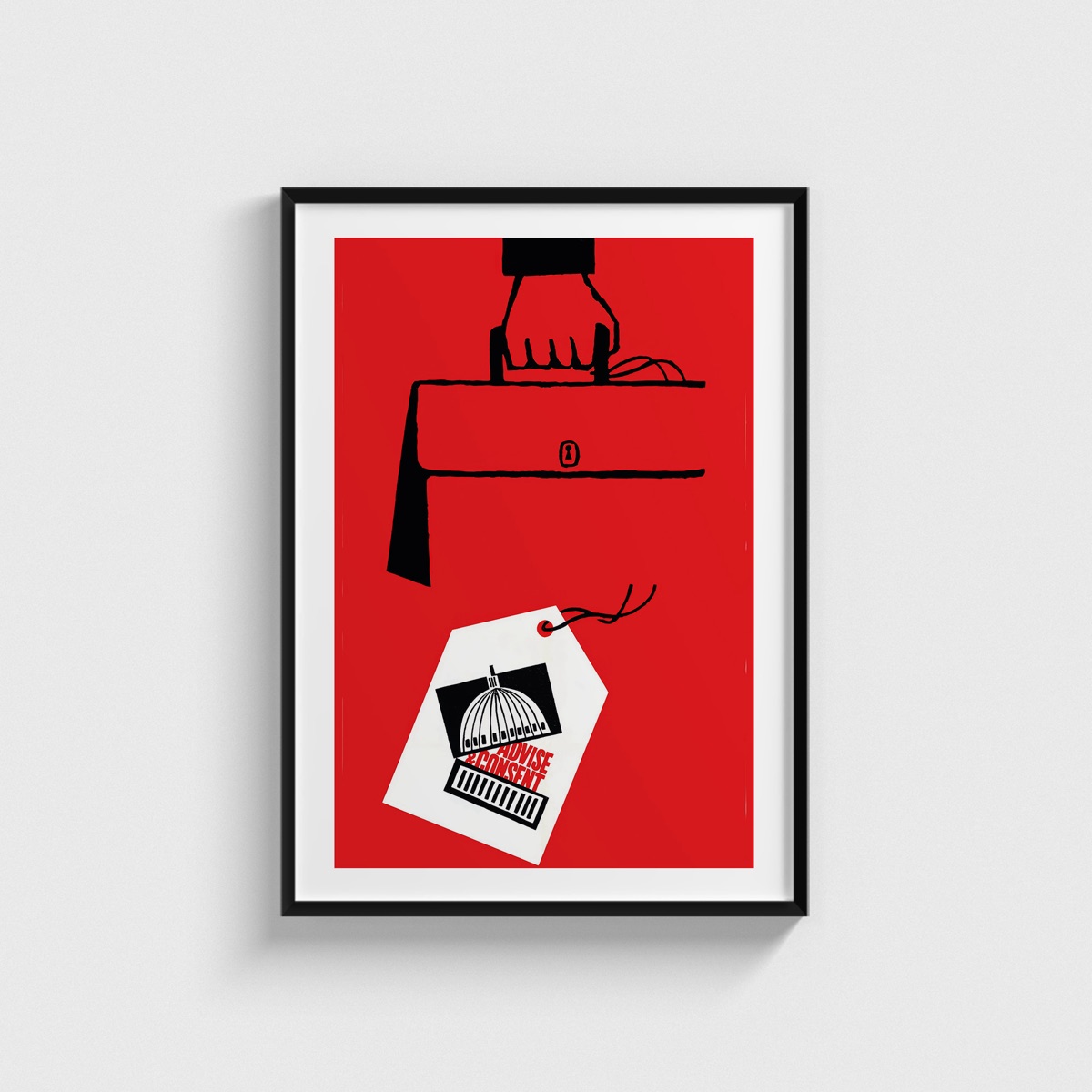Advise & Consent film posteri, siyah çerçeveli tablo