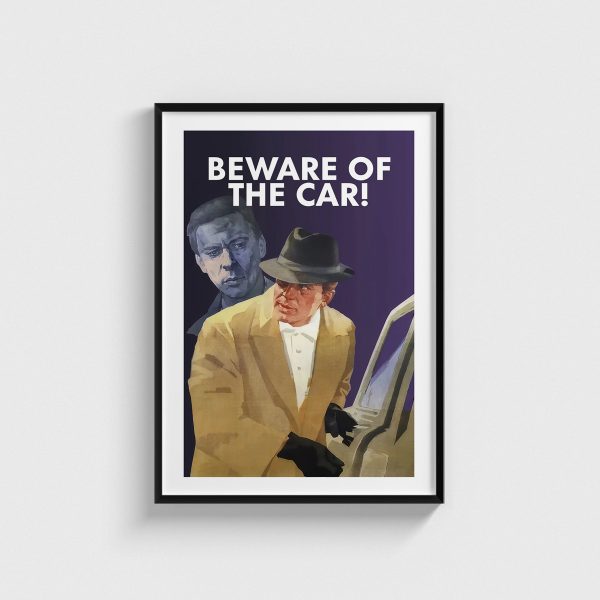 Beware of the Car! film posteri, siyah çerçeveli tablo