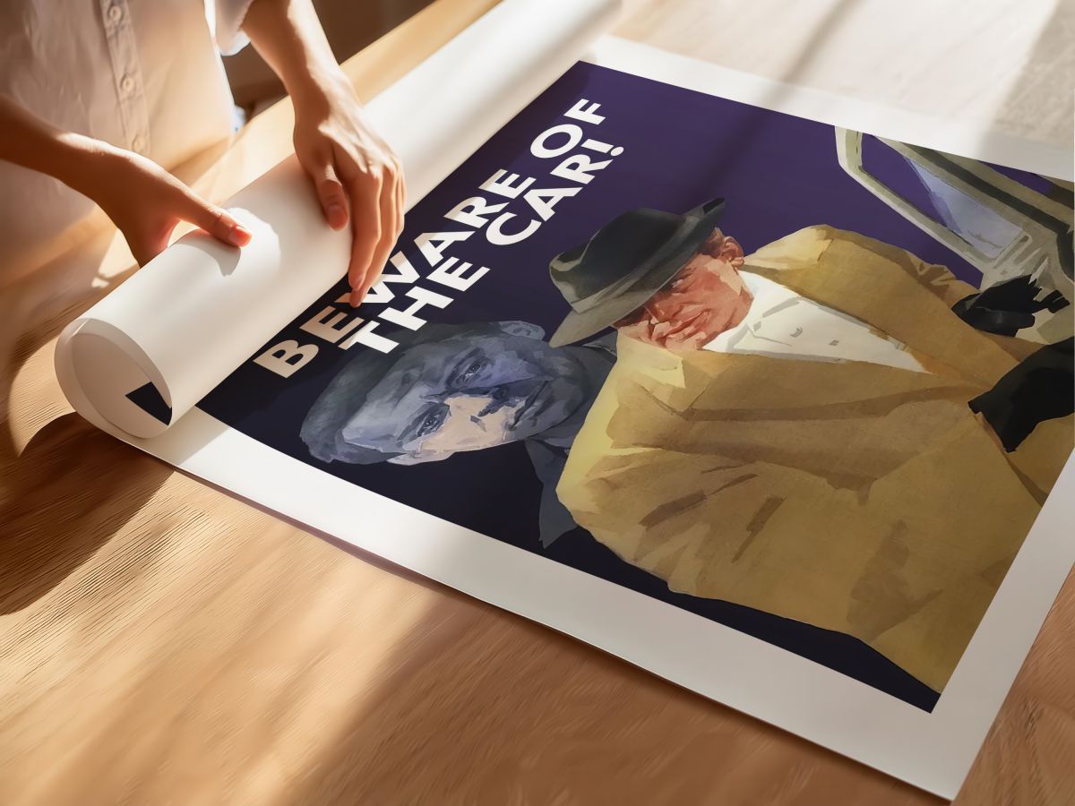 Beware of the Car (1966) Film Posteri, rulo yapılmış çerçevesiz poster