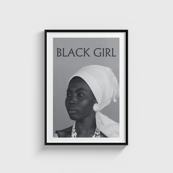 Black Girl film posteri, siyah çerçeveli tablo
