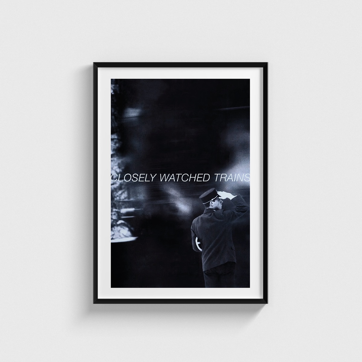 Closely Watched Trains film posteri, siyah çerçeveli tablo