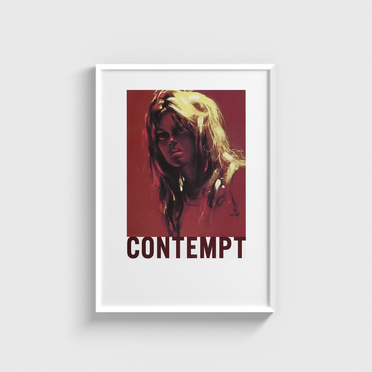 Contempt film posteri, beyaz çerçeveli tablo