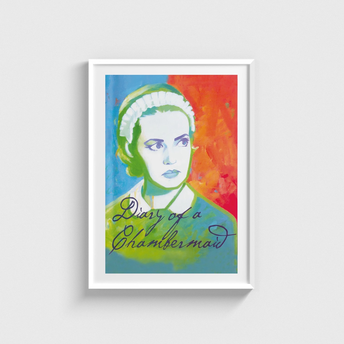 Diary of a Chambermaid film posteri, beyaz çerçeveli tablo