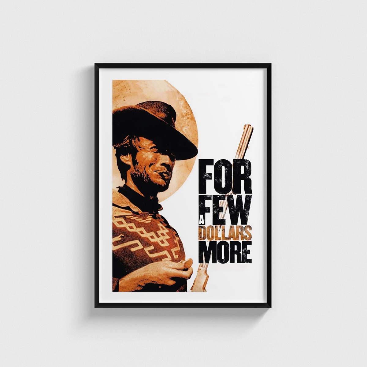 For a Few Dollars More film posteri, siyah çerçeveli tablo