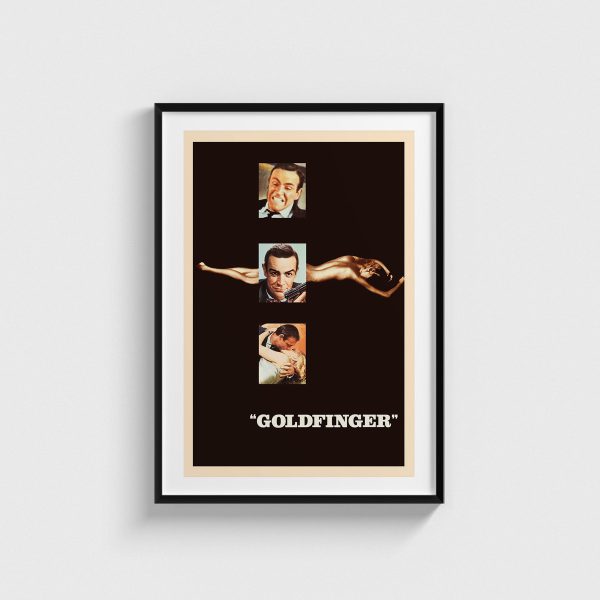 Goldfinger film posteri, siyah çerçeveli tablo