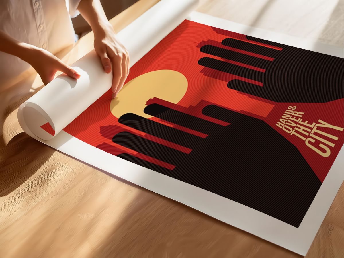 Hands Over the City (1963) Film Posteri, rulo yapılmış çerçevesiz poster