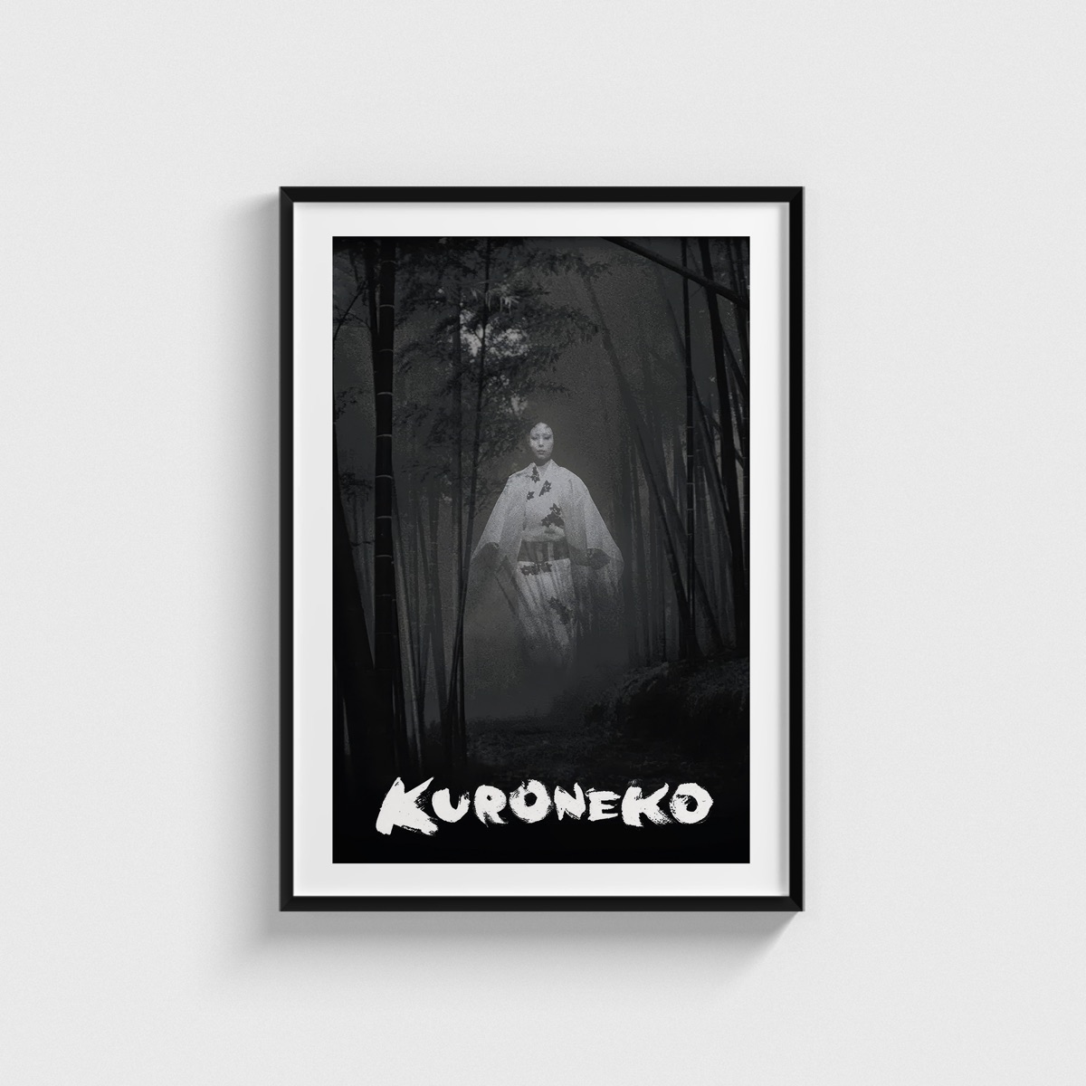Kuroneko film posteri, siyah çerçeveli tablo