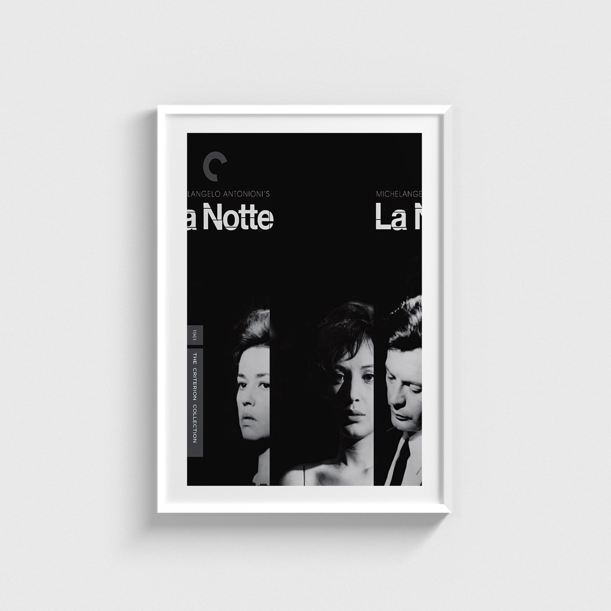 La Notte film posteri, beyaz çerçeveli tablo
