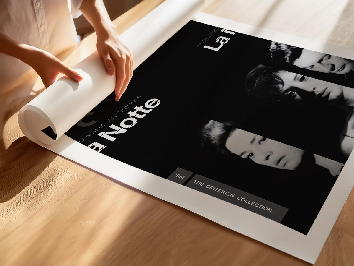 La Notte (1961) Film Posteri, rulo yapılmış çerçevesiz poster