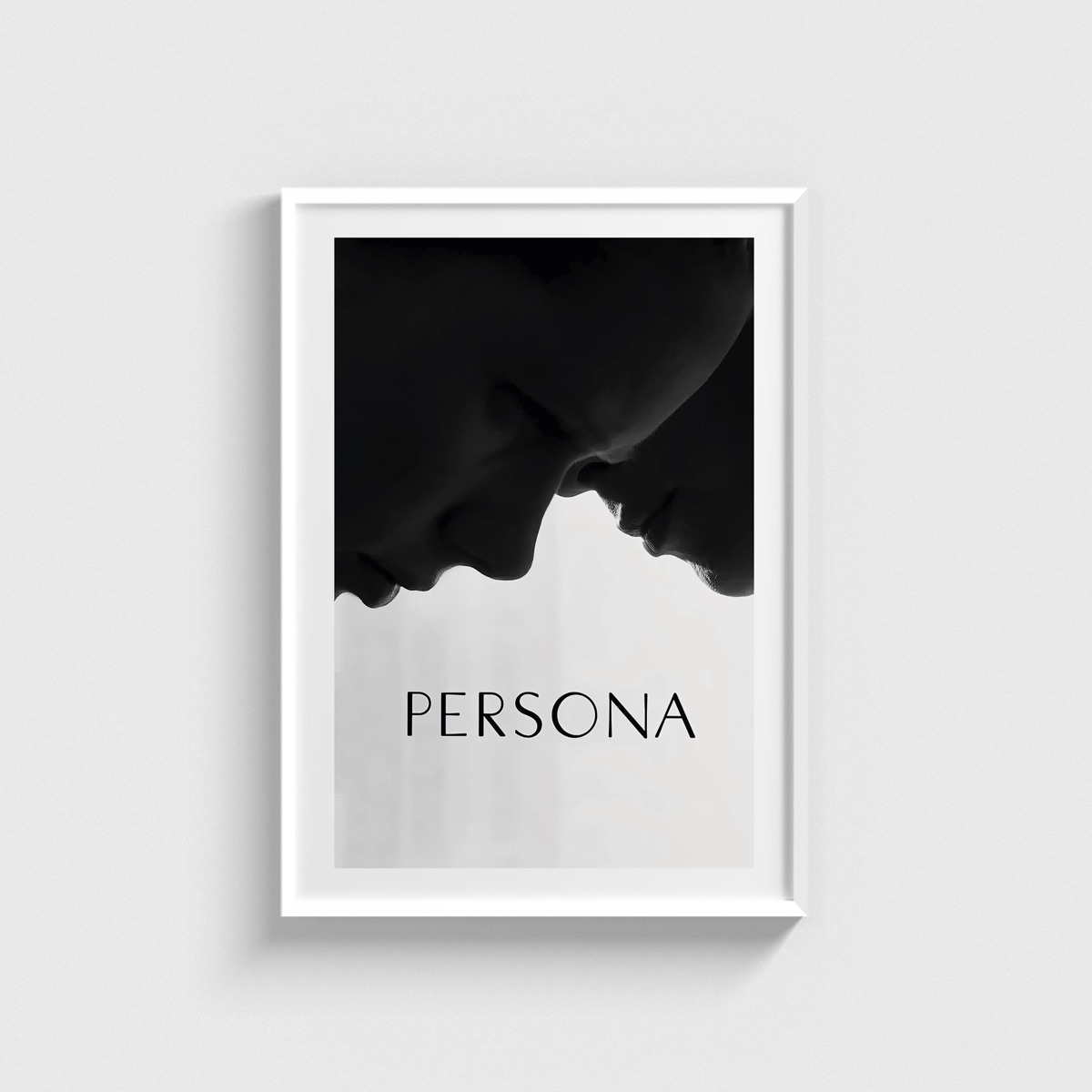 Persona film posteri, beyaz çerçeveli tablo
