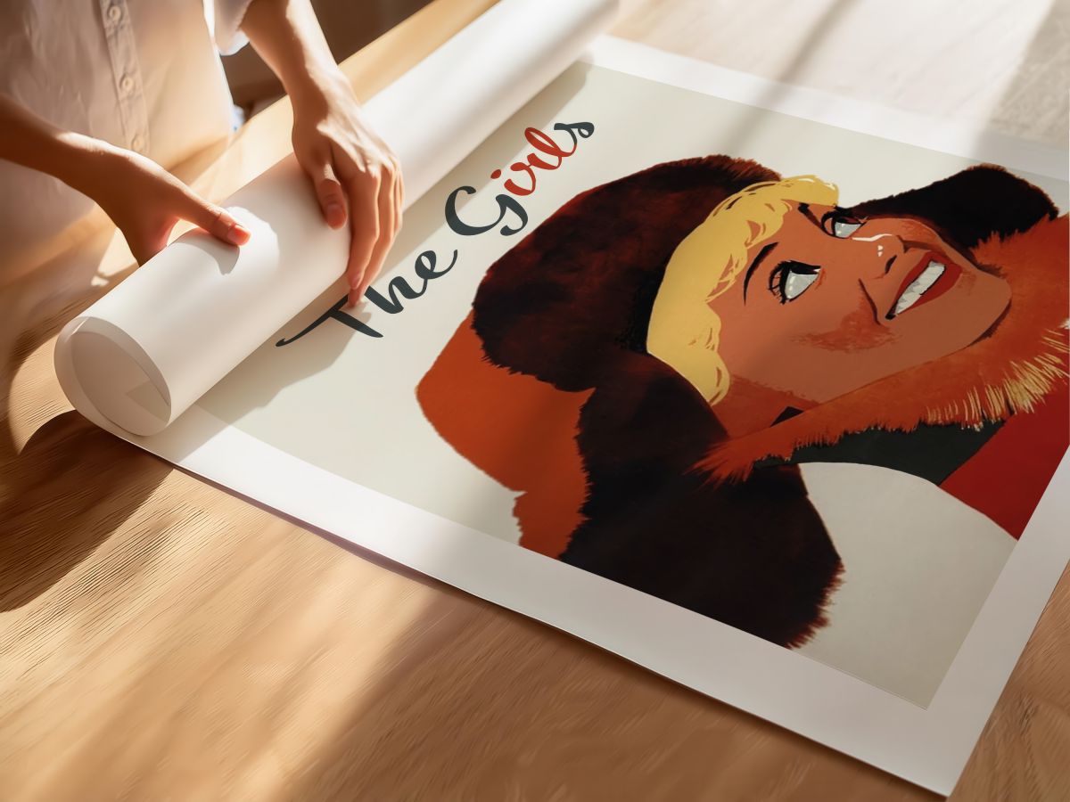 The Girls (1962) Film Posteri, rulo yapılmış çerçevesiz poster