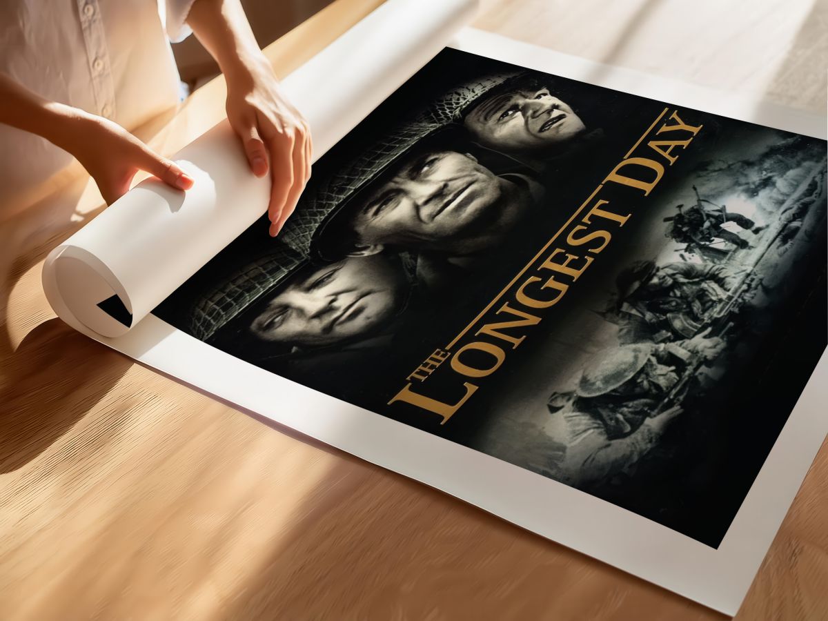 The Longest Day (1962) Film Posteri, rulo yapılmış çerçevesiz poster