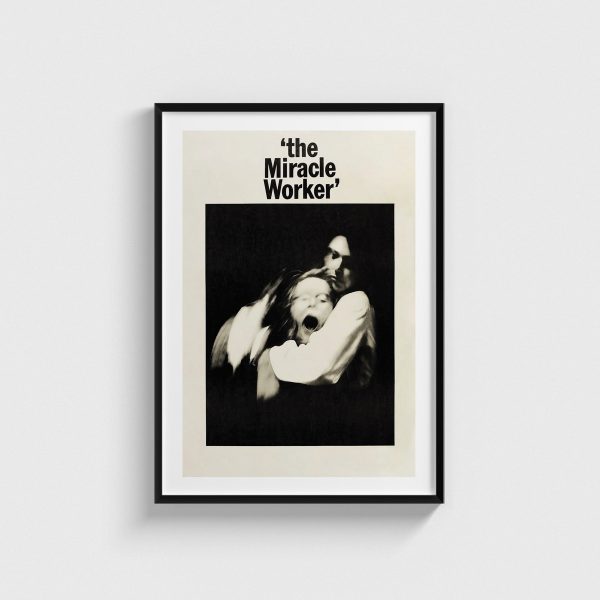 The Miracle Worker film posteri, siyah çerçeveli tablo