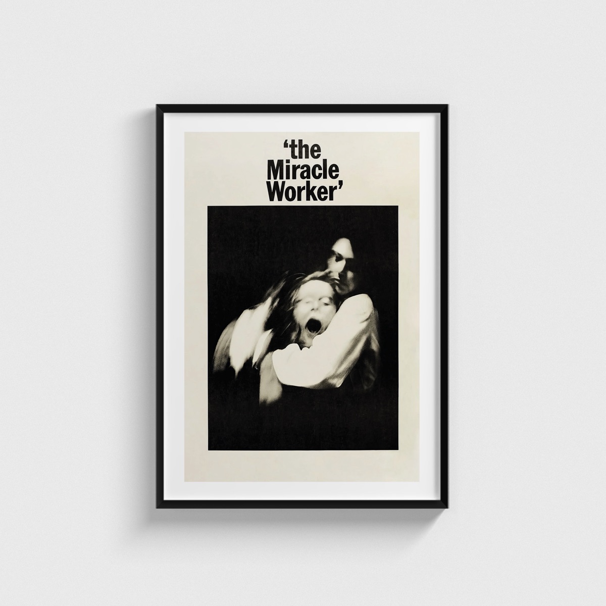 The Miracle Worker film posteri, siyah çerçeveli tablo