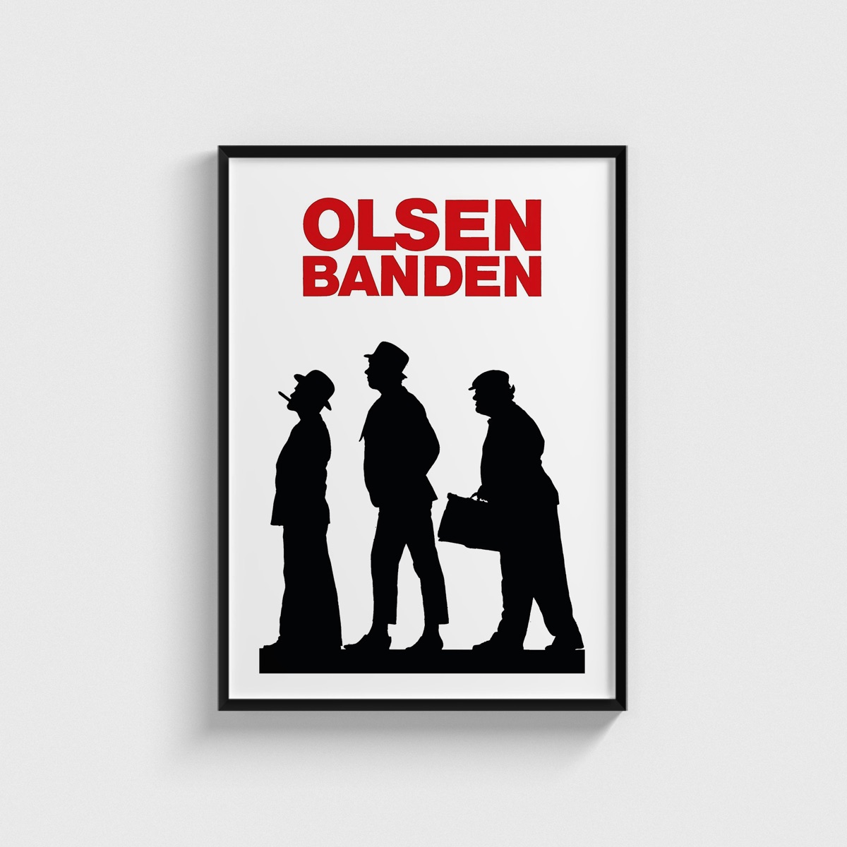The Olsen Gang film posteri, siyah çerçeveli tablo