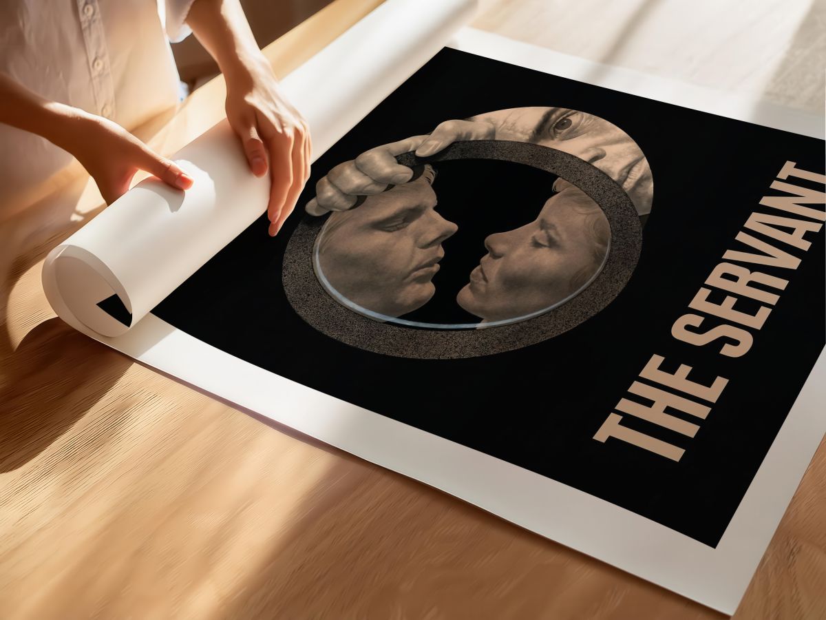 The Servant (1963) Film Posteri, rulo yapılmış çerçevesiz poster