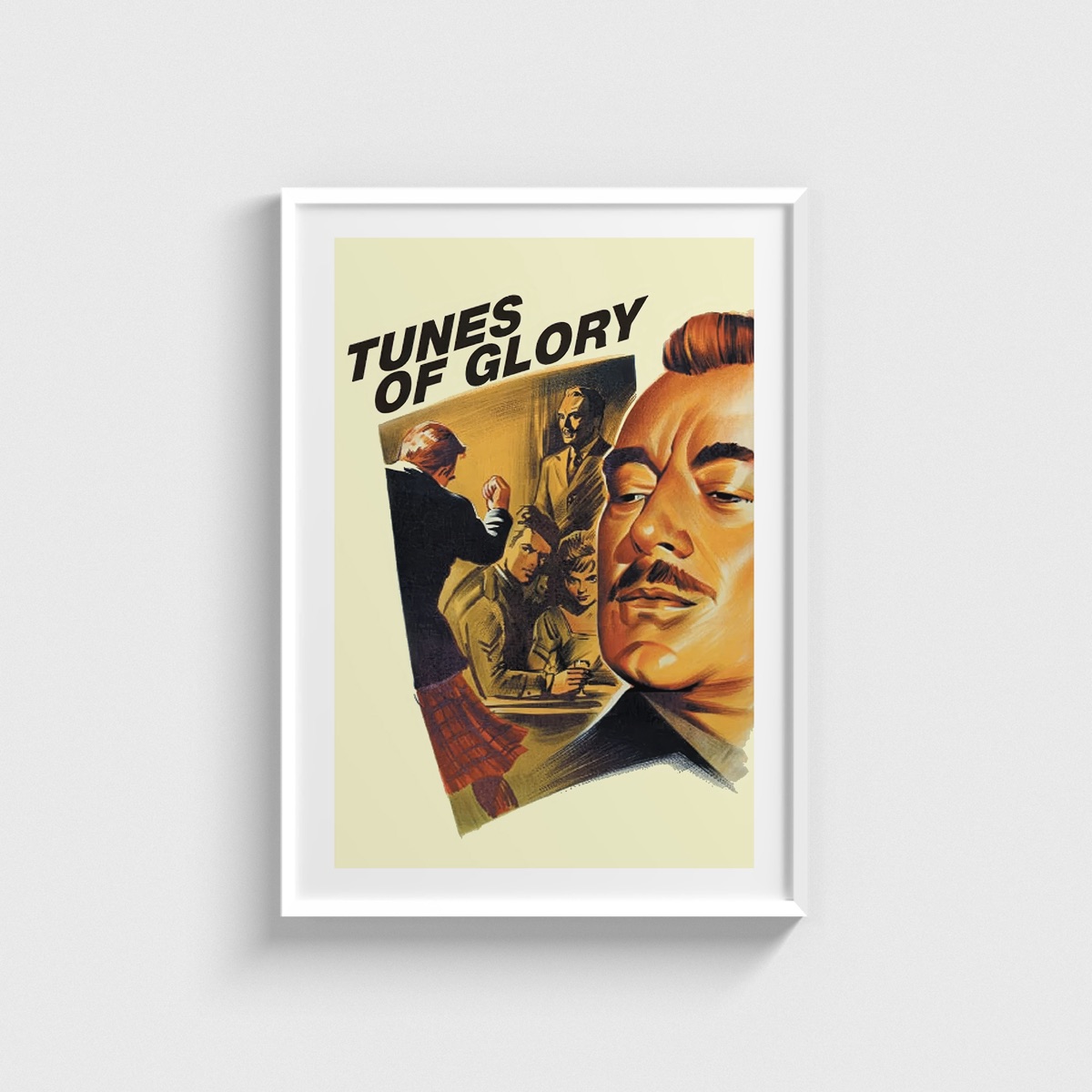 Tunes of Glory film posteri, beyaz çerçeveli tablo