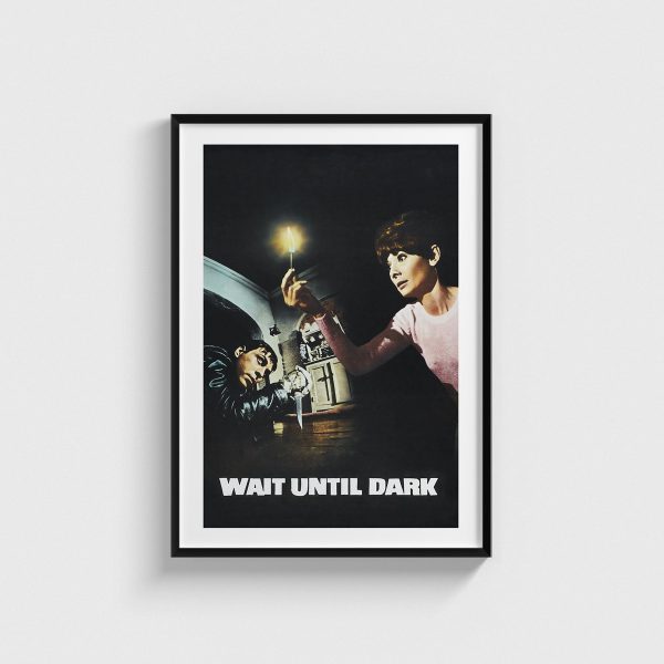 Wait Until Dark film posteri, siyah çerçeveli tablo