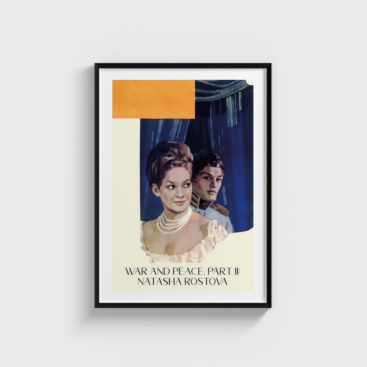 War and Peace, Part II Natasha Rostova film posteri, siyah çerçeveli tablo