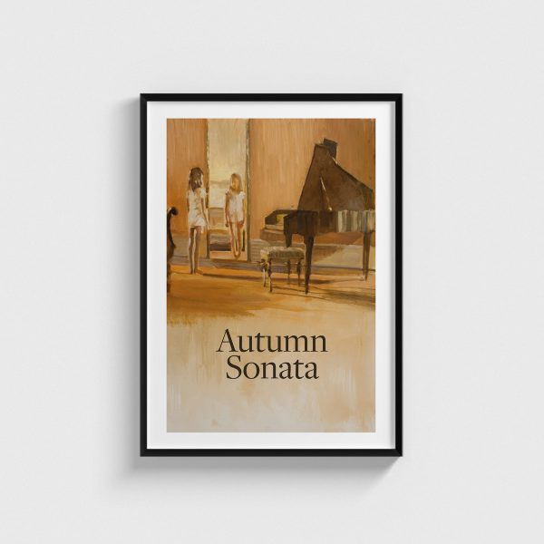 Autumn Sonata film posteri, siyah çerçeveli tablo