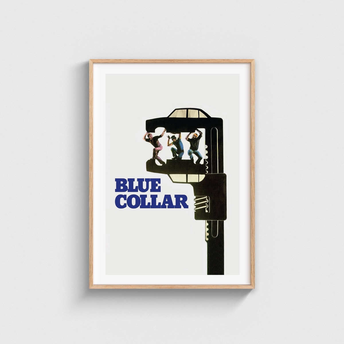 Blue Collar film posteri, ahşap çerçeveli tablo