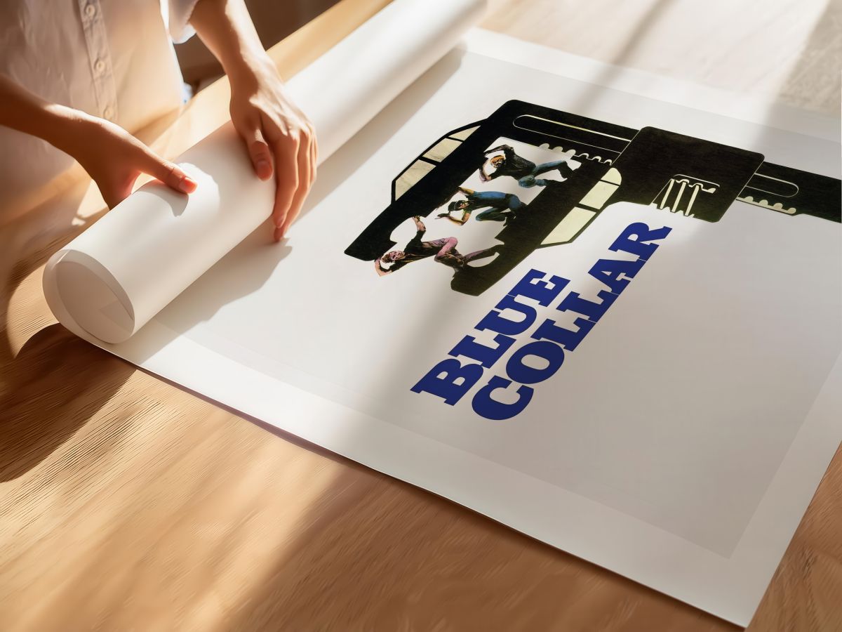 Blue Collar (1978) Film Posteri, rulo yapılmış çerçevesiz poster