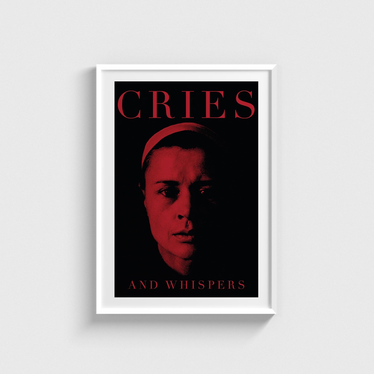 Cries and Whispers film posteri, beyaz çerçeveli tablo