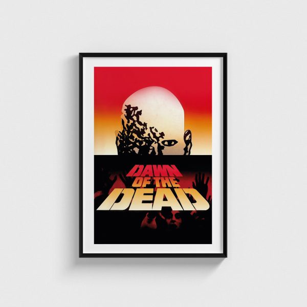 Dawn of the Dead film posteri, siyah çerçeveli tablo