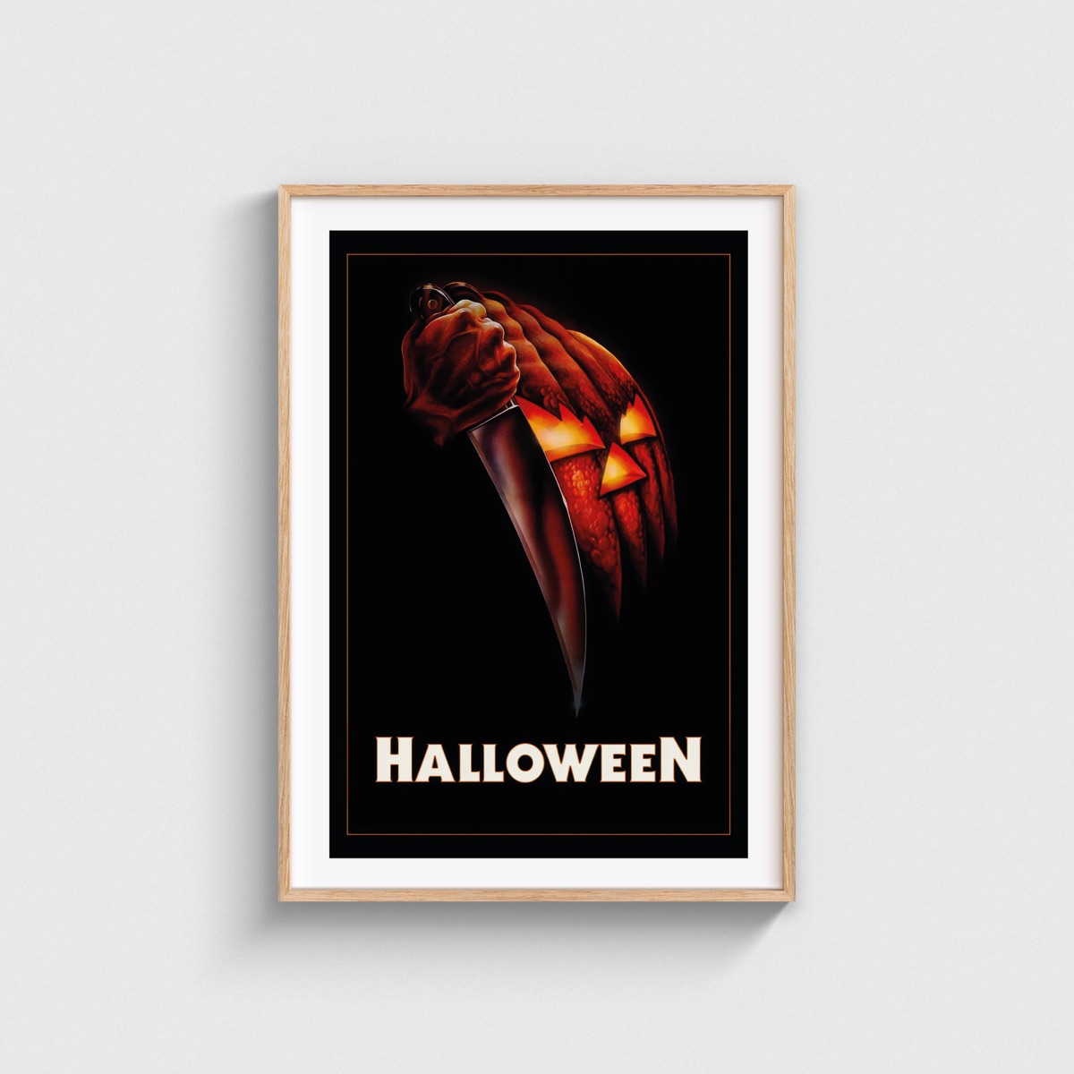 Halloween film posteri, ahşap çerçeveli tablo