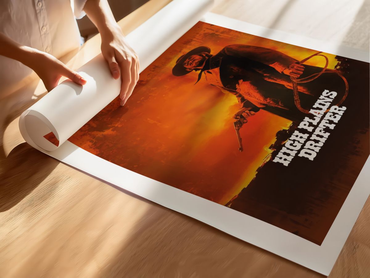 High Plains Drifter (1973) Film Posteri, rulo yapılmış çerçevesiz poster