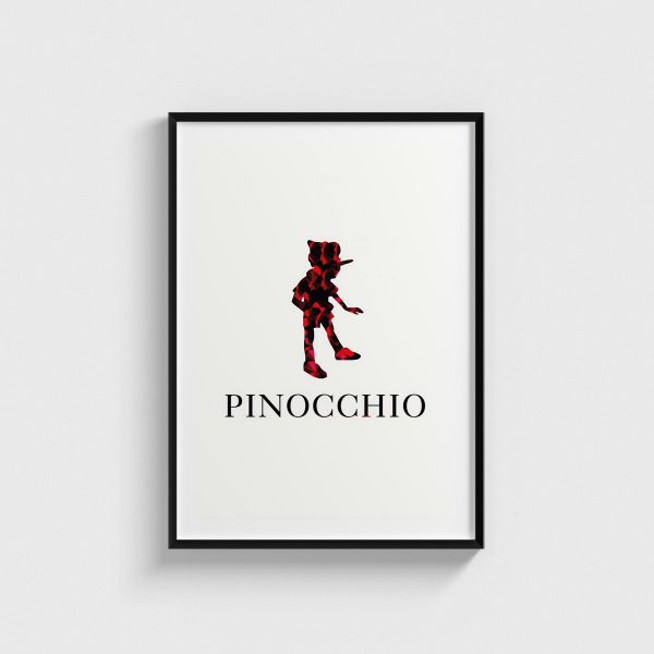 The Adventures of Pinocchio film posteri, siyah çerçeveli tablo