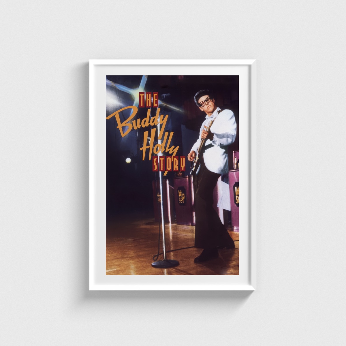 The Buddy Holly Story film posteri, beyaz çerçeveli tablo