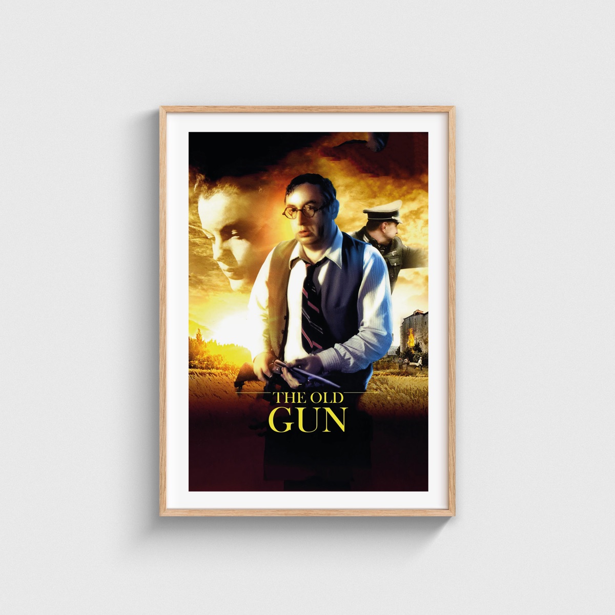 The Old Gun film posteri, ahşap çerçeveli tablo