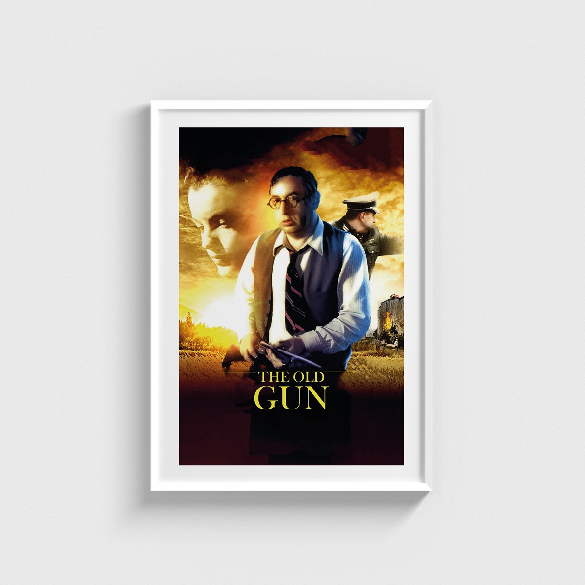 The Old Gun film posteri, beyaz çerçeveli tablo