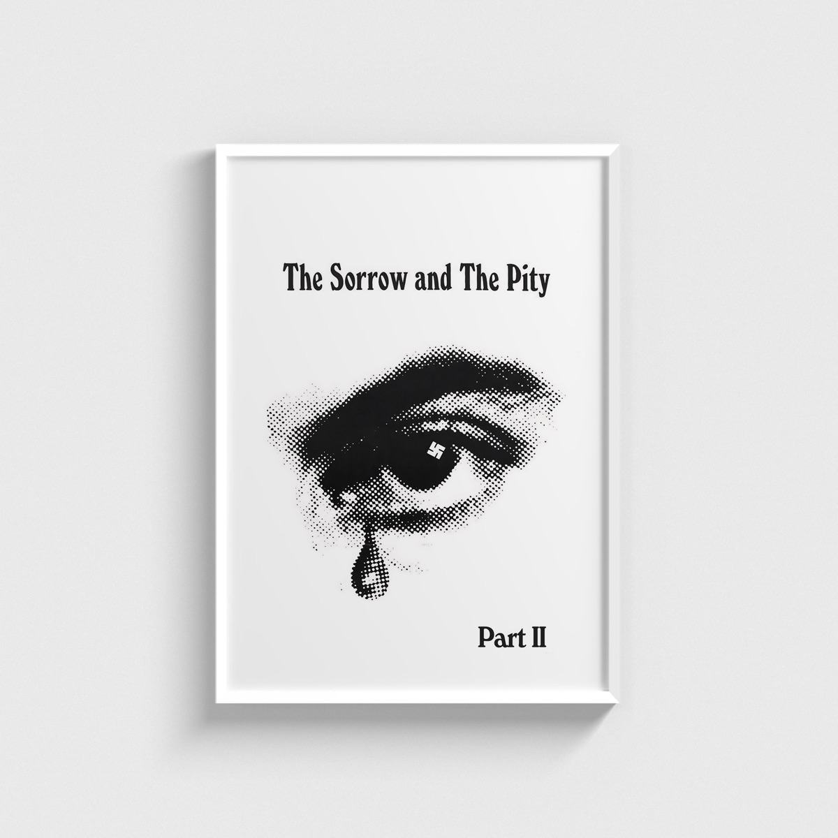 The Sorrow and the Pity film posteri, beyaz çerçeveli tablo
