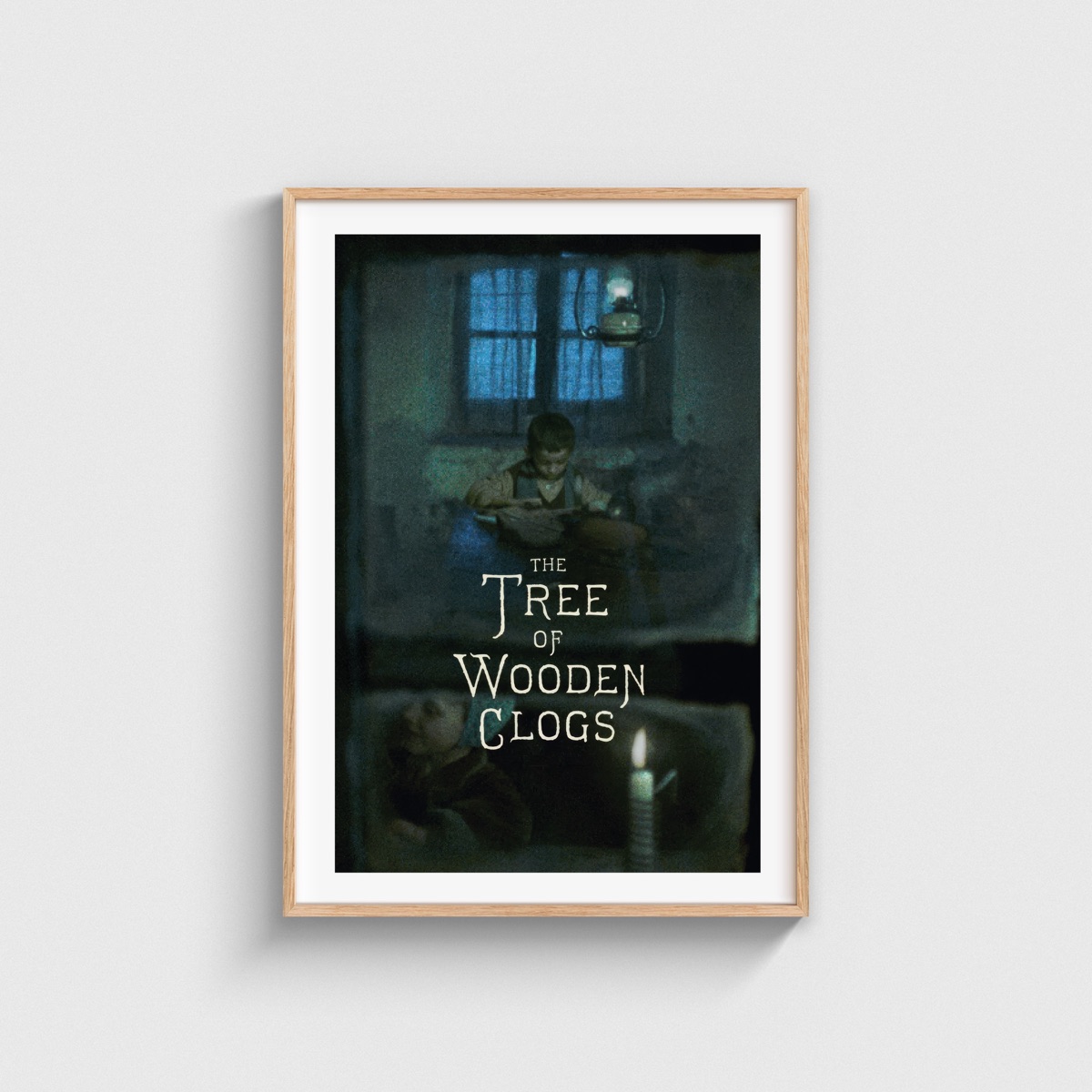 The Tree of Wooden Clogs film posteri, ahşap çerçeveli tablo