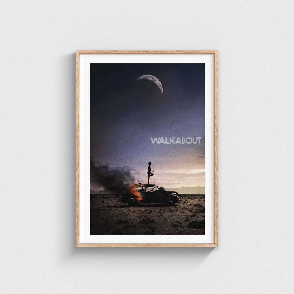 Walkabout film posteri, ahşap çerçeveli tablo