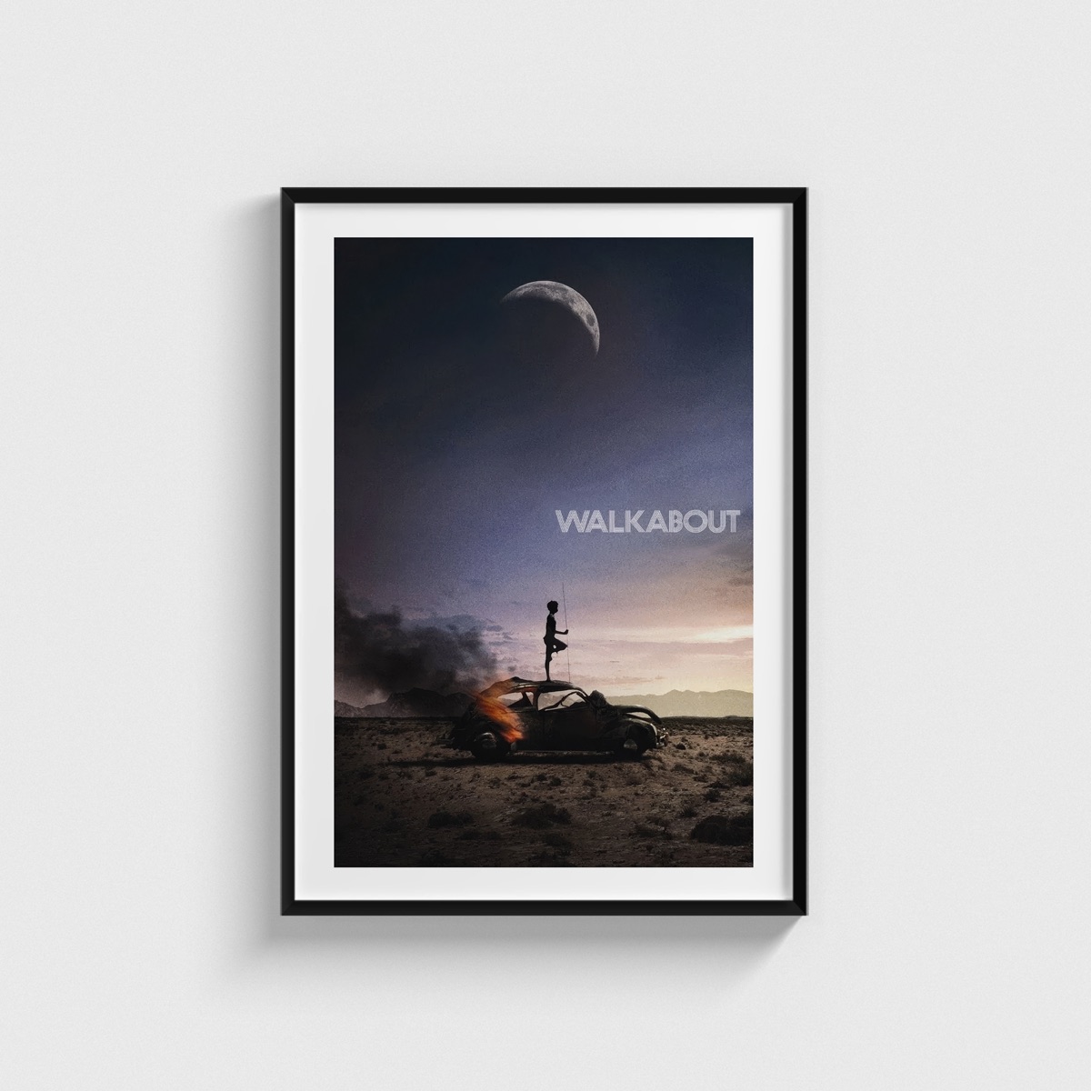 Walkabout film posteri, siyah çerçeveli tablo